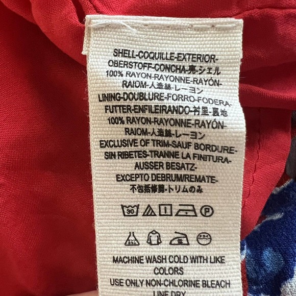 Free People Red Glow Up Mini Dress Floral Red Blue V-neck Size 10 V15 - Picture 8 of 9